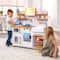 KidKraft Simply Stylish Wooden Play Kitchen Set with Lights, Choppable Food & Accessories